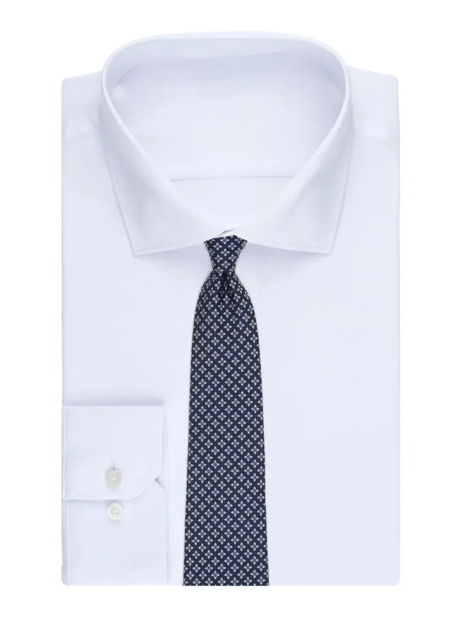 Мужской галстук Brooks Brothers Classic Circle Florette Pattern — изображение 3 из 6, темно-синий
