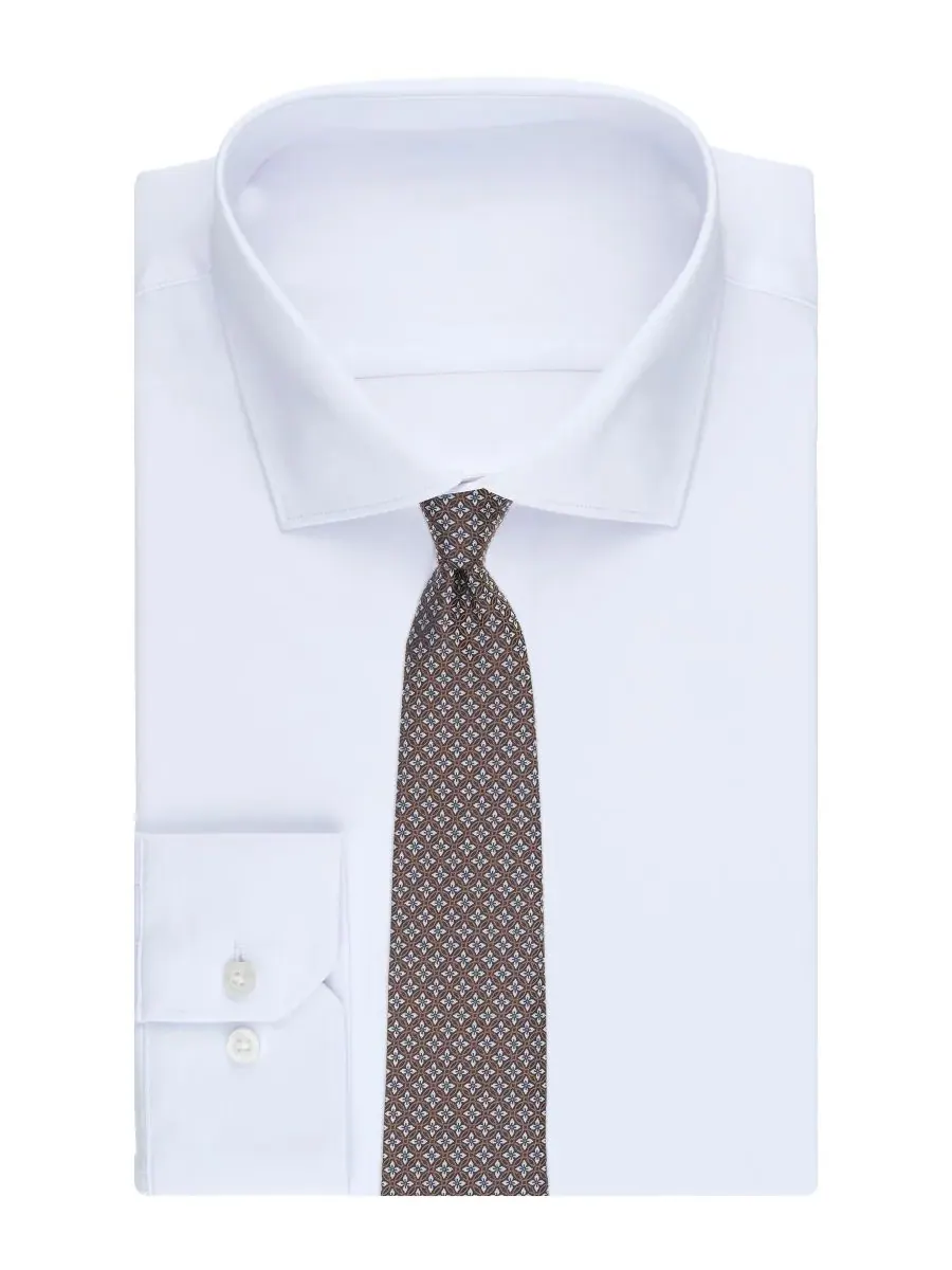 Мужской галстук Brooks Brothers Classic Circle Florette Pattern — изображение 4 из 6, темно-синий