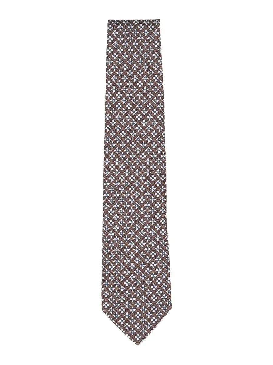 Мужской галстук Brooks Brothers Classic Circle Florette Pattern — изображение 5 из 6, темно-синий