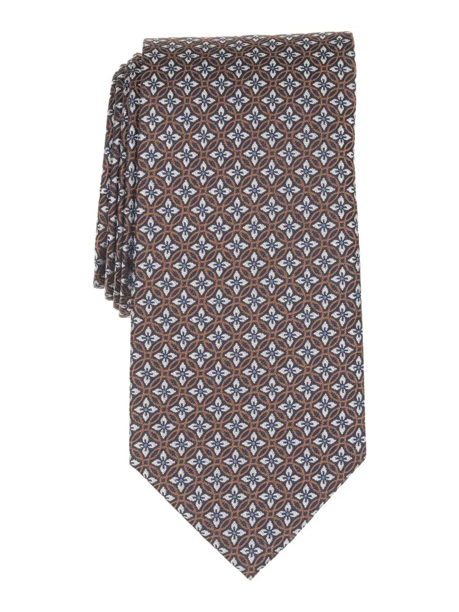 Мужской галстук Brooks Brothers Classic Circle Florette Pattern — изображение 6 из 6, темно-синий