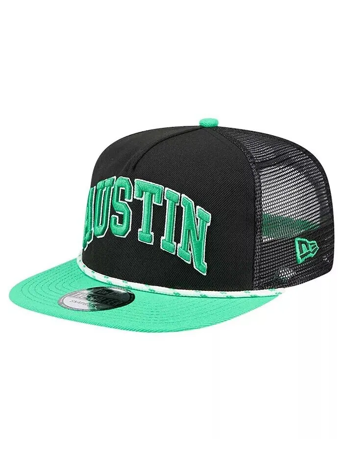 Мужская черная кепка Austin FC Throwback Golfer Snapback New Era — изображение 2 из 4, черный
