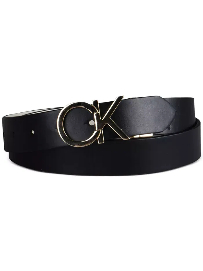 Женский реверсивный пояс с пряжкой Monogram Calvin Klein — изображение 2 из 9, белый черный