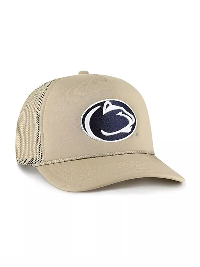 Мужская бейсболка Trucker Snapback цвета хаки Penn State Nittany Lions с сетчатой вставкой спереди — изображение 2 из 3