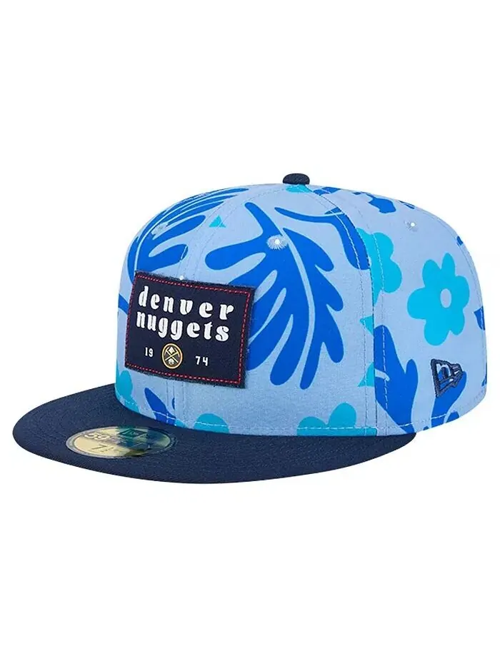 Мужская синяя приталенная шляпа Denver Nuggets Palm Fronds 59FIFTY 2 тона New Era