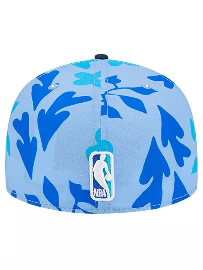 Мужская синяя приталенная шляпа Denver Nuggets Palm Fronds 59FIFTY 2 тона New Era — изображение 3 из 4, синий