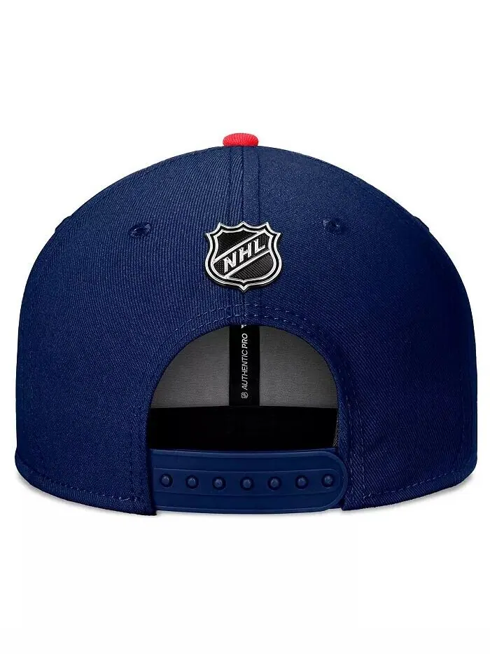 Мужская темно-синяя кепка Snapback проекта НХЛ «Нью-Йорк Рейнджерс 2024» Fanatics — изображение 2 из 4, темно-синий красный