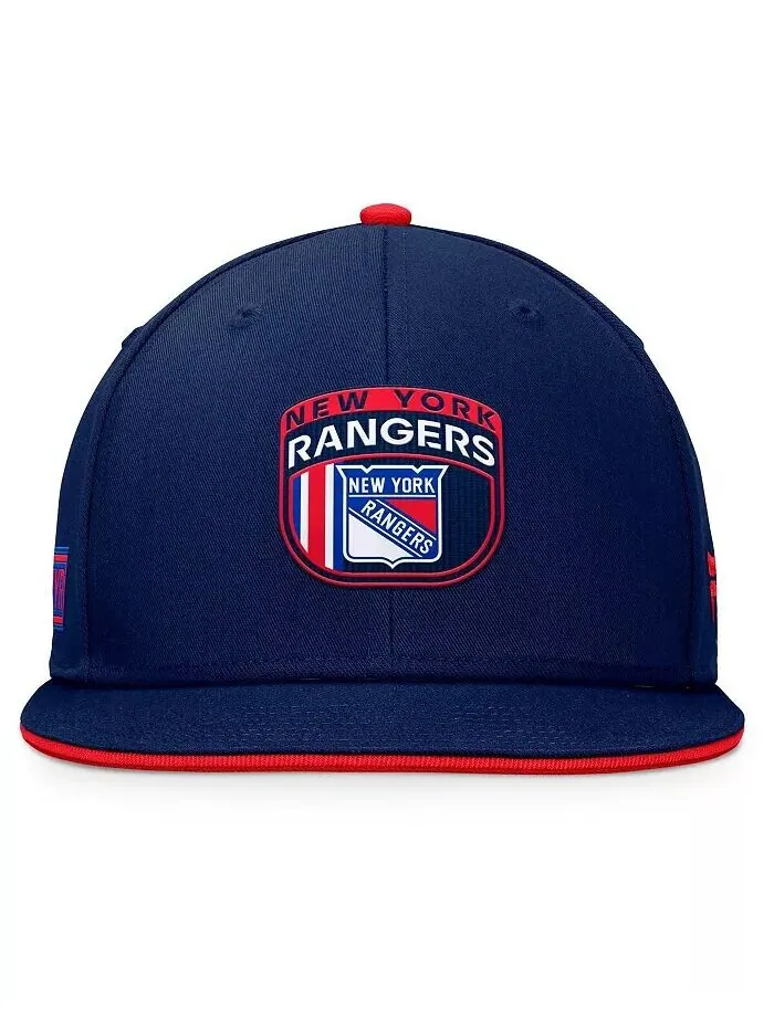 Мужская темно-синяя кепка Snapback проекта НХЛ «Нью-Йорк Рейнджерс 2024» Fanatics — изображение 4 из 4, темно-синий красный