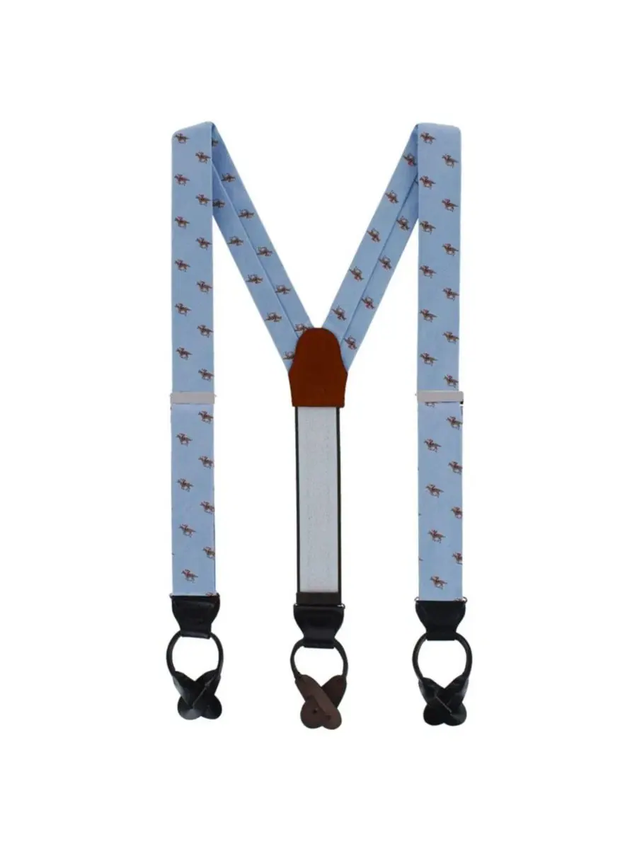 Мужской комплект: подтяжки и галстук-бабочка Down The Stretch Racehorse из льняной смеси Trafalgar — изображение 3 из 6