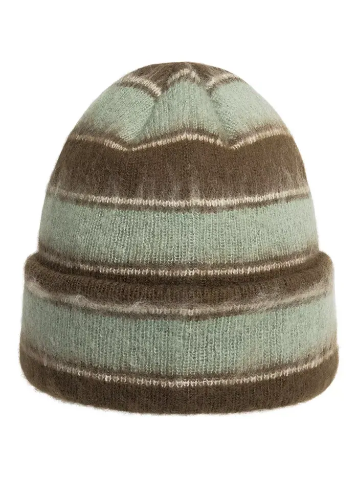 Мужская вязаная шапка с полосками Kangol — изображение 2 из 3, коричневый