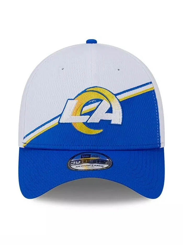 Мужская белая кепка Royal Los Angeles Rams 2023 Sideline 39THIRTY Flex New Era — изображение 2 из 4, белый