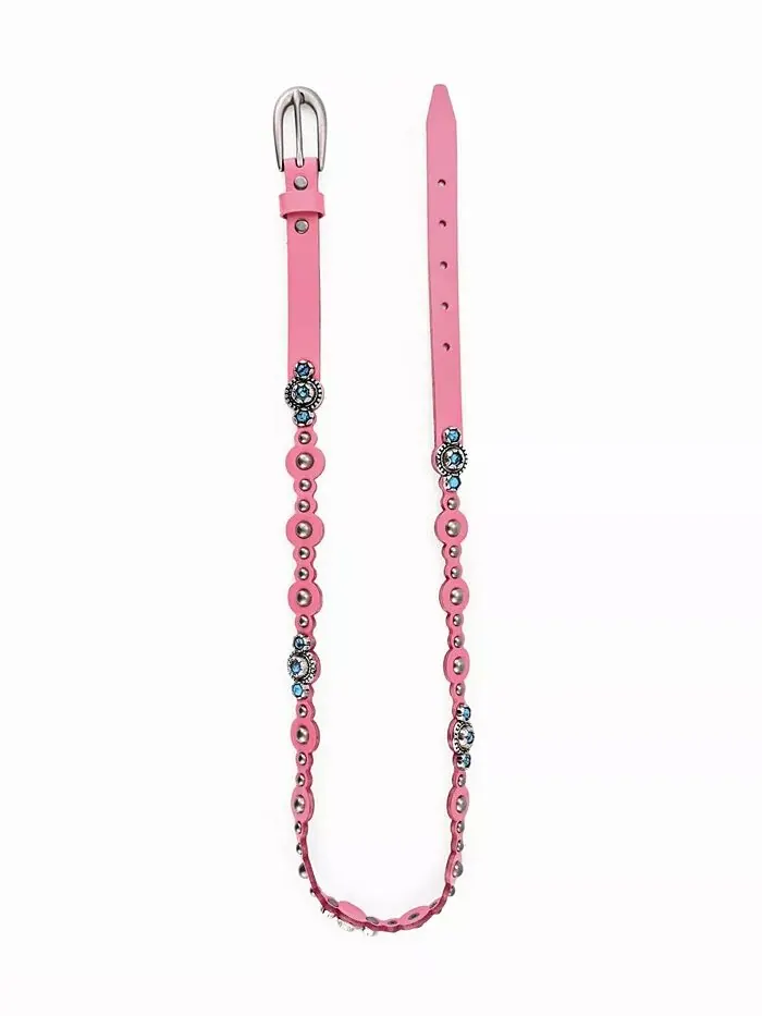 Женский кожаный ремень Rosa Flourish OLD TREND — изображение 5 из 16, розовый