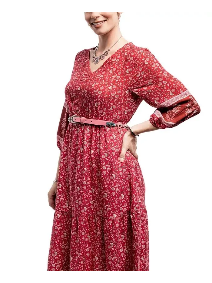 Женский кожаный ремень Rosa Flourish OLD TREND — изображение 6 из 16, розовый