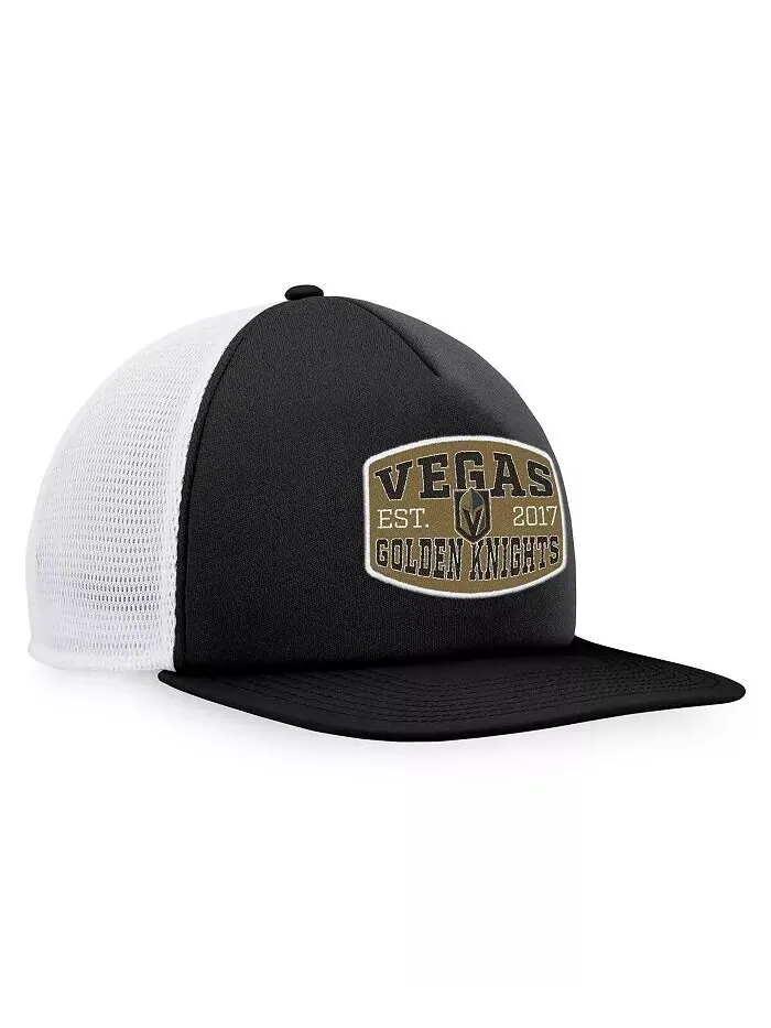 Мужская черно-белая кепка Vegas Golden Knights из пенопласта с нашивкой спереди Trucker Snapback — изображение 2 из 4