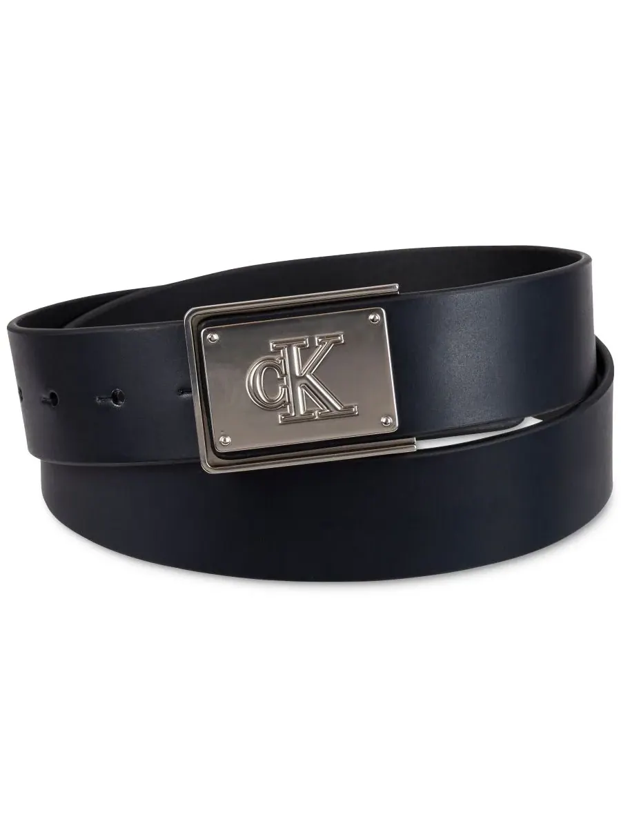 Мужской пояс CK Plate Plaque Calvin Klein — изображение 1 из 7, черный
