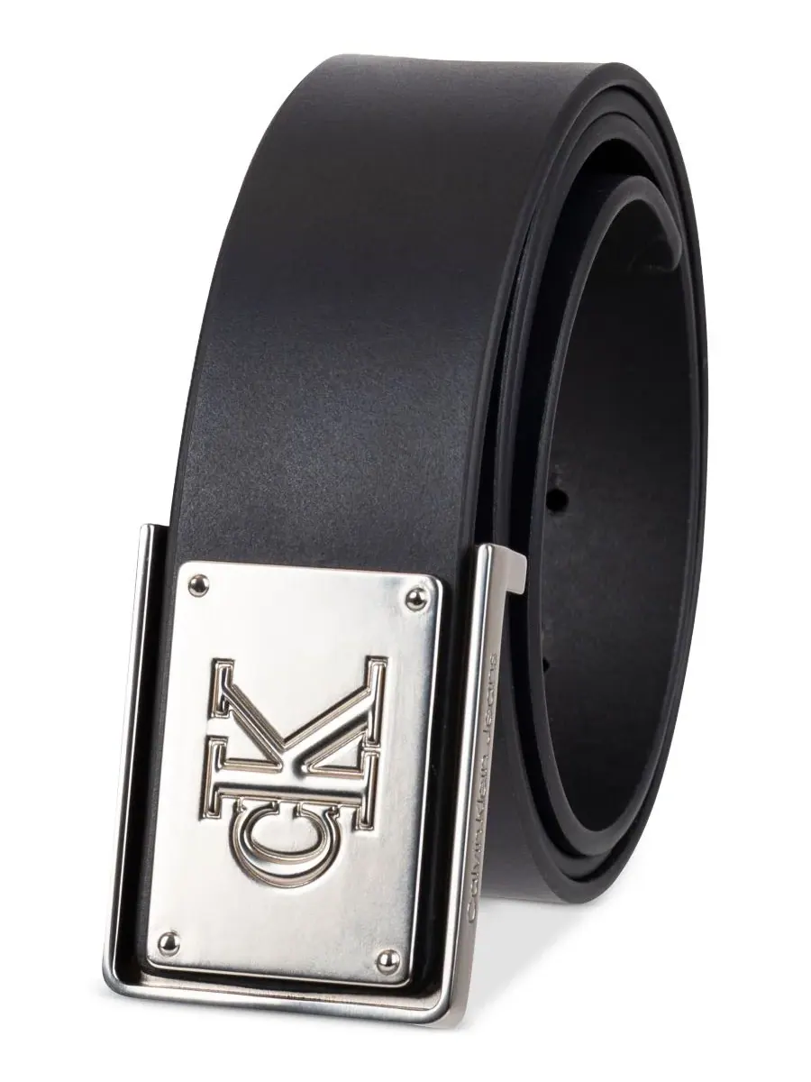 Мужской пояс CK Plate Plaque Calvin Klein — изображение 2 из 7, черный