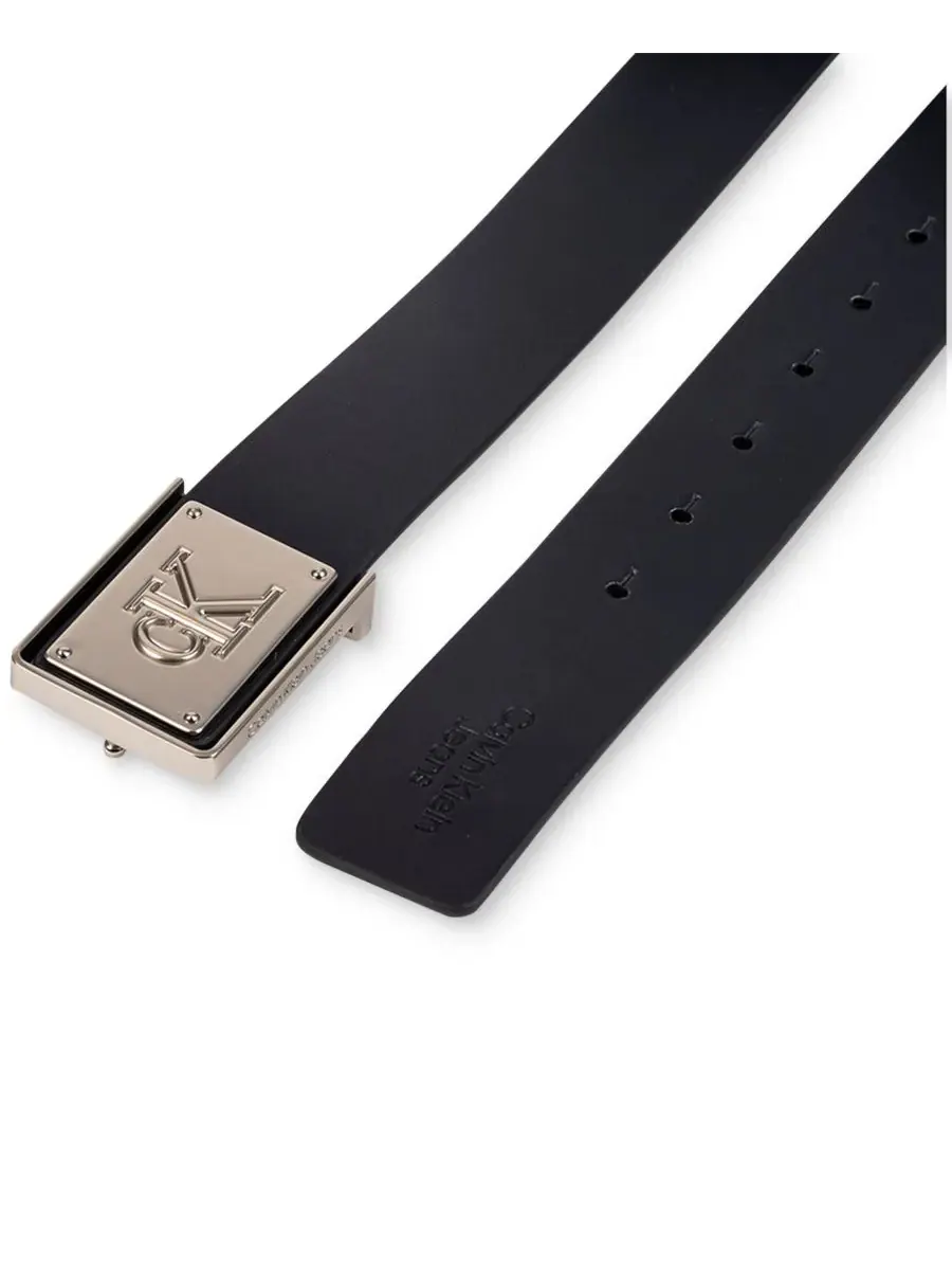 Мужской пояс CK Plate Plaque Calvin Klein — изображение 3 из 7, черный