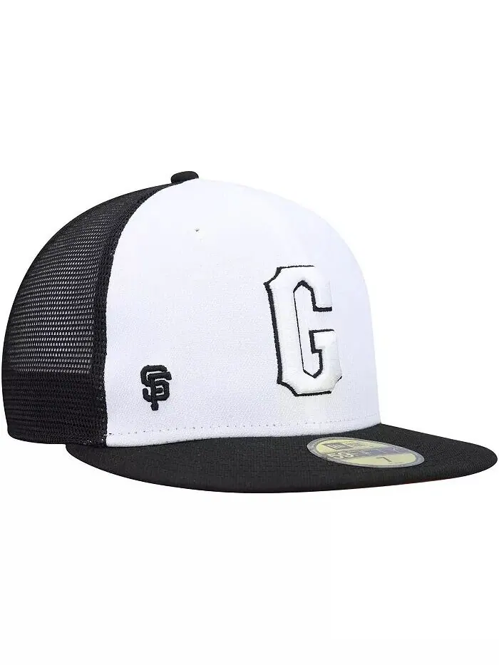 Мужская бело-черная кепка San Francisco Giants 2023 для тренировок на поле 59FIFTY New Era — изображение 3 из 3, белый черный