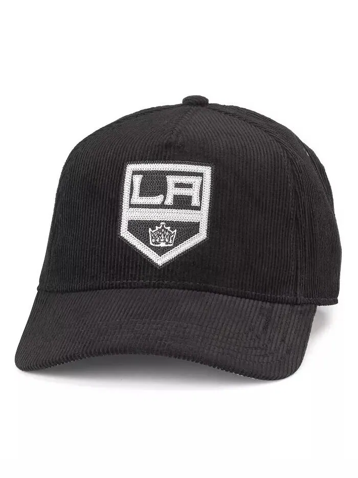 Мужская черная вельветовая шапка Los Angeles Kings с цепным стежком и регулируемой застежкой — изображение 1 из 2