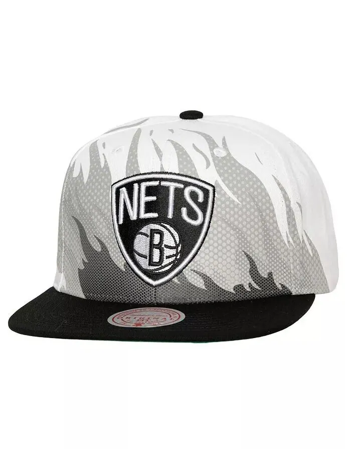 Мужская белая кепка Brooklyn Nets Hot Fire Snapback Mitchell & Ness — изображение 1 из 3, белый