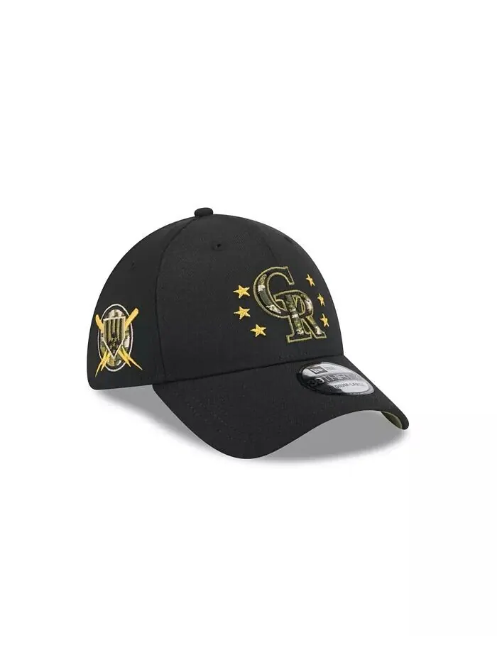 Мужская черная гибкая кепка Colorado Rockies ко Дню вооруженных сил 2024 39THIRTY New Era — изображение 2 из 7, черный