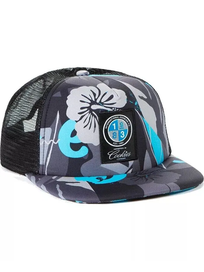 Мужская одежда Черная шляпа Trucker Snapback со сплошным принтом Corsica Cookies — изображение 4 из 4, черный
