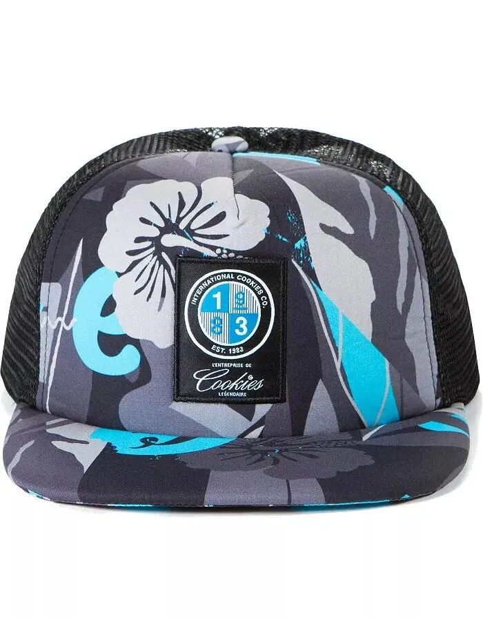 Мужская одежда Черная кепка-кепка Trucker Snapback с принтом Corsica All-Over Cookies — изображение 2 из 4