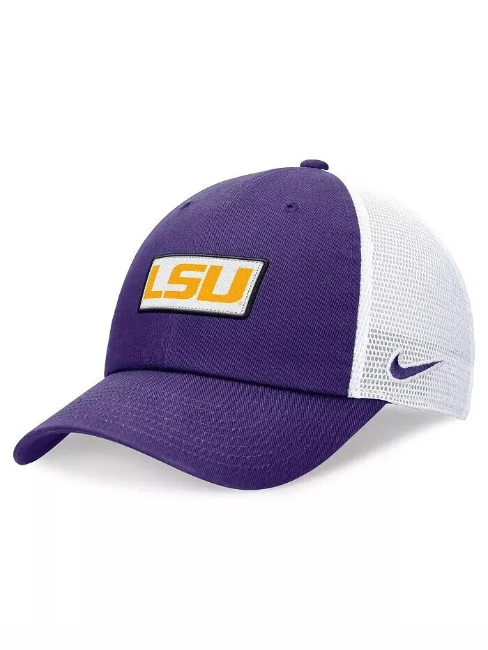 Мужская фиолетово-белая кепка Trucker Adjustable LSU Tigers Primetime Club Nike — изображение 1 из 4
