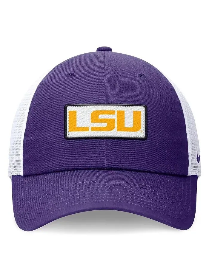Мужская регулируемая шляпа фиолетового/белого цвета LSU Tigers Primetime Club Trucker Nike — изображение 3 из 4
