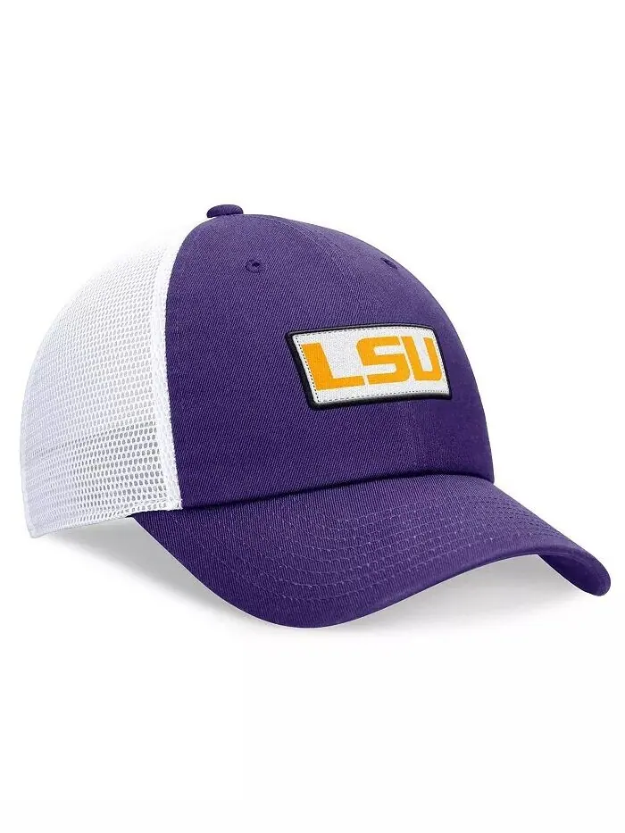 Мужская регулируемая шляпа фиолетового/белого цвета LSU Tigers Primetime Club Trucker Nike — изображение 4 из 4