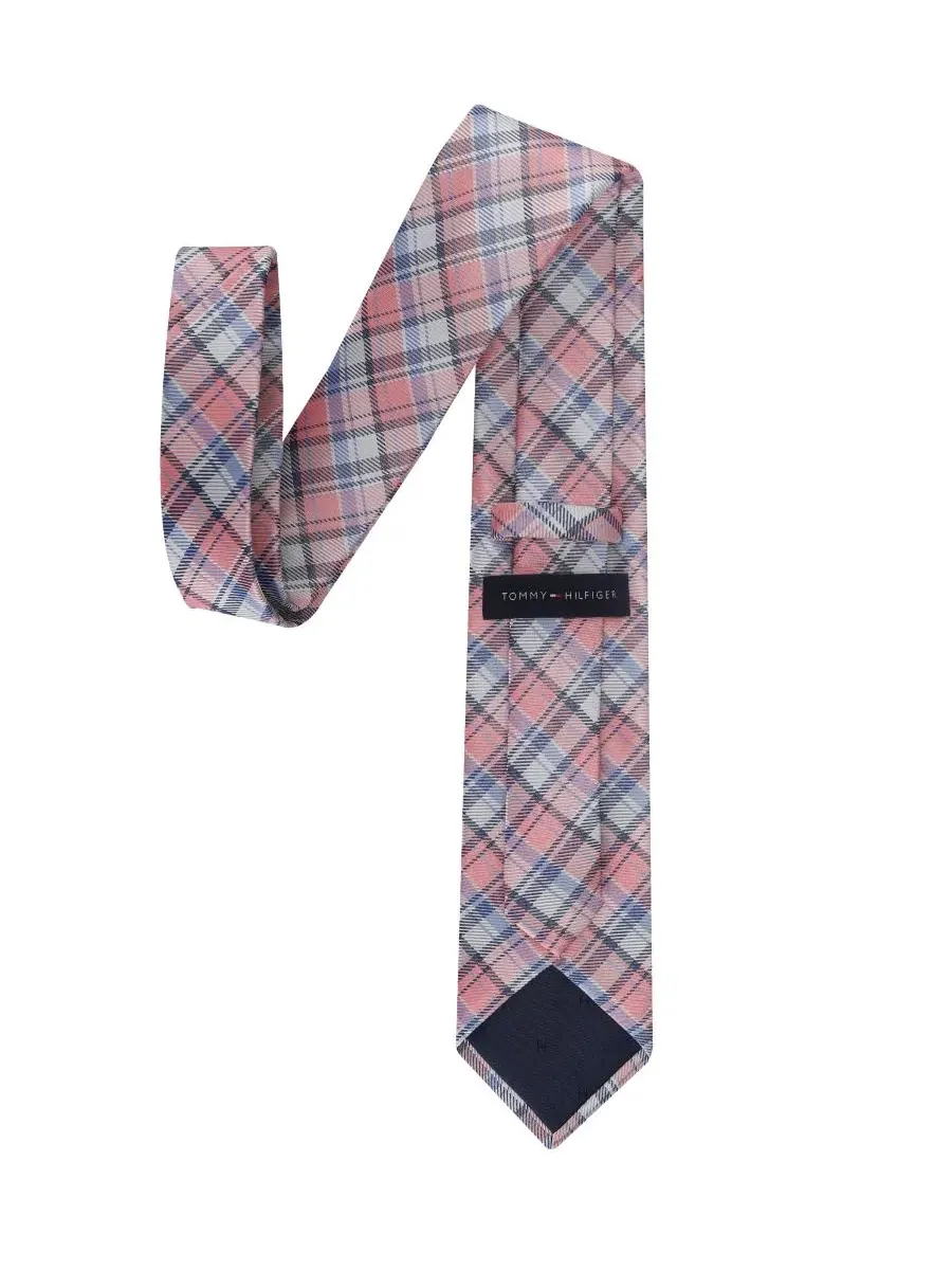 Мужской классический галстук Eastgate в клетку Tommy Hilfiger — изображение 2 из 5, коралл