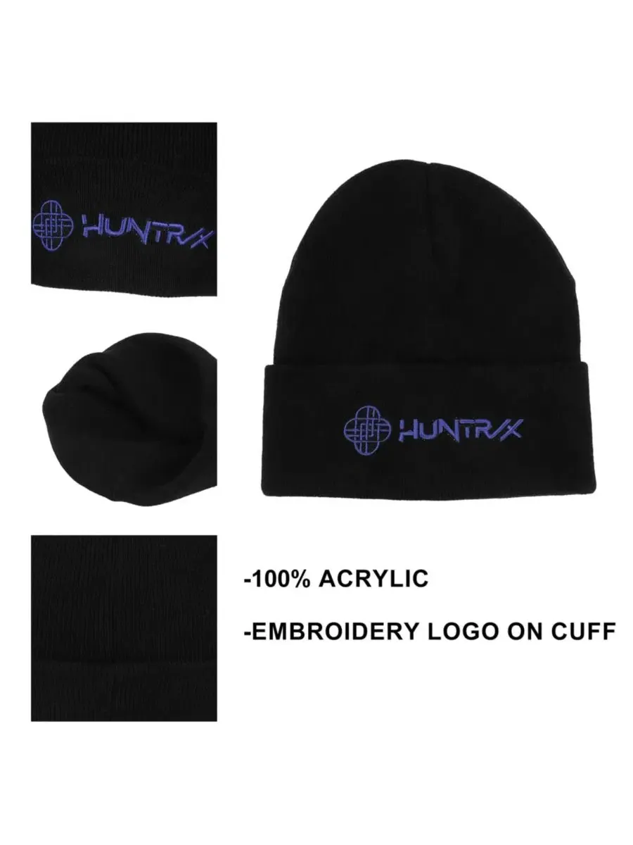 Шапка-бини с вышивкой Huntr/x Kpop Demon Hunters — изображение 4 из 6, черный