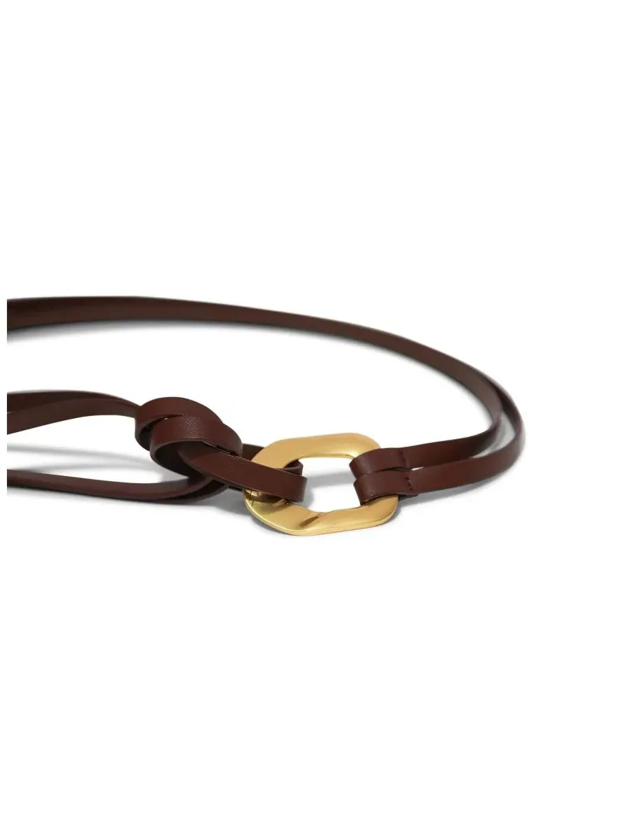 Ремень с золотистой пряжкой Dream On Belt Belle & Bloom — изображение 6 из 6, коричневый