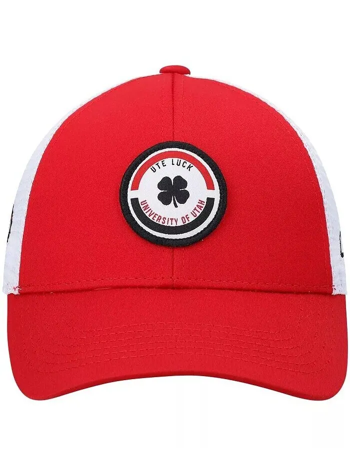 Мужская красно-белая кепка Utah Utes Motto Trucker Snapback Black Clover — изображение 2 из 3, красный белый
