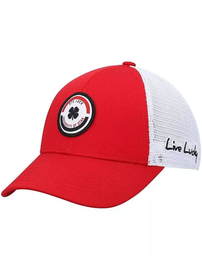 Мужская красно-белая кепка Utah Utes Motto Trucker Snapback Black Clover — изображение 3 из 3, красный белый
