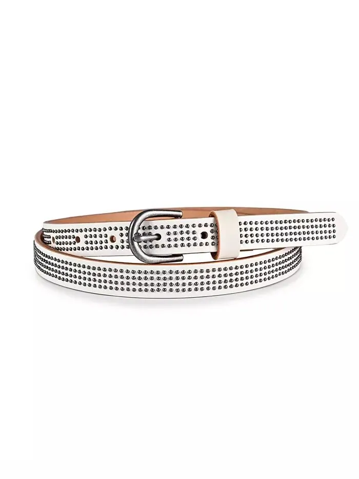 Женский кожаный ремень Stud Soul OLD TREND — изображение 1 из 15, белый