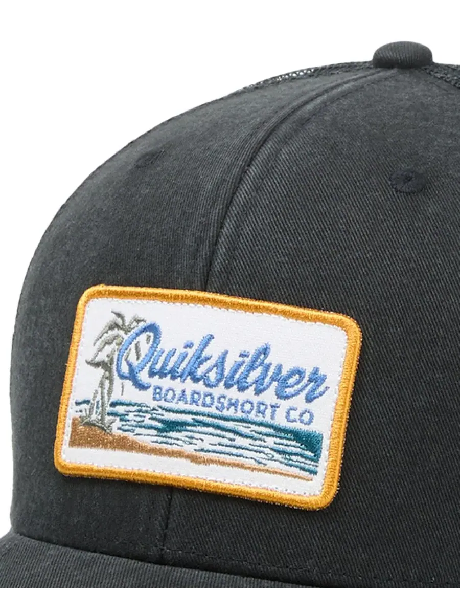 Кепка-тракер с вышитым логотипом Campsite Quiksilver — изображение 3 из 3, черный