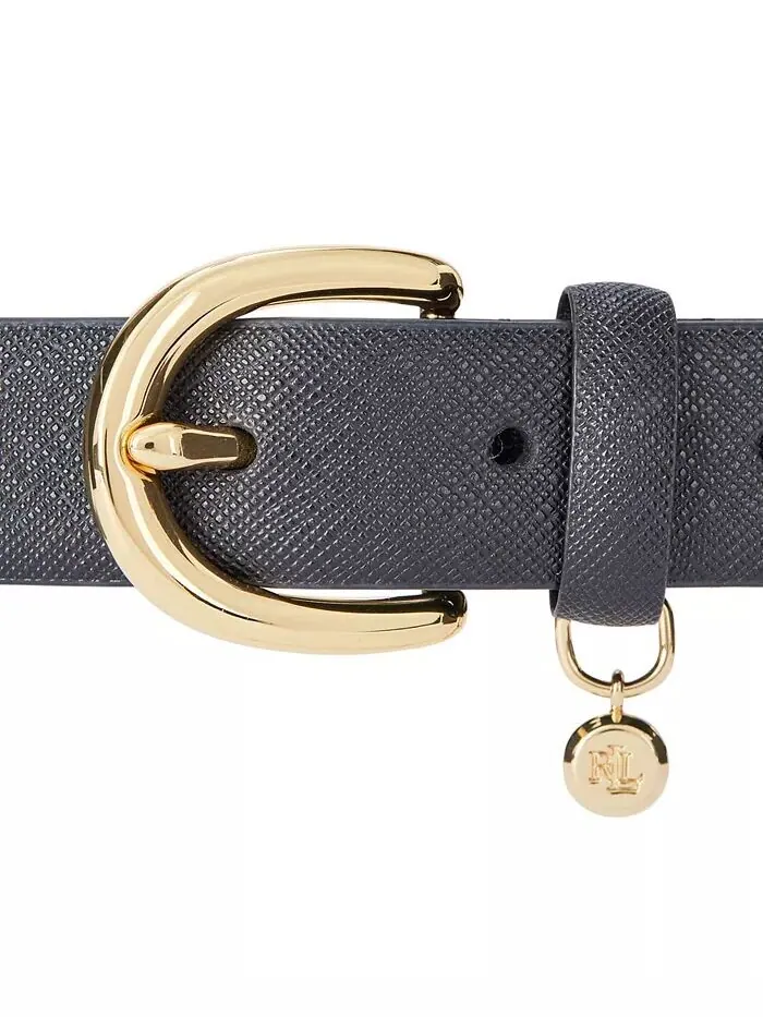 Женский кожаный ремень с подвеской и штриховкой Lauren Ralph Lauren — изображение 2 из 3, черный