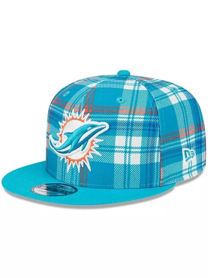 Мужская кепка Snapback Aqua Miami Dolphins 2024 Sideline Statement 9FIFTY New Era