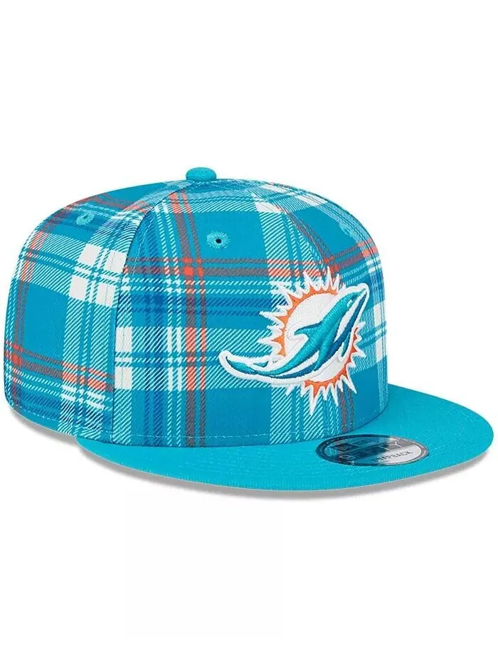 Мужская бейсболка Aqua Miami Dolphins 2024 Sideline Statement 9FIFTY Snapback New Era — изображение 4 из 4
