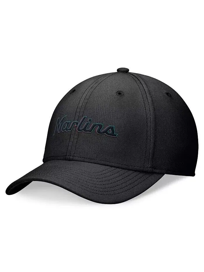 Мужская черная кепка Miami Marlins Evergreen Performance Flex Hat Nike — изображение 1 из 4, черный