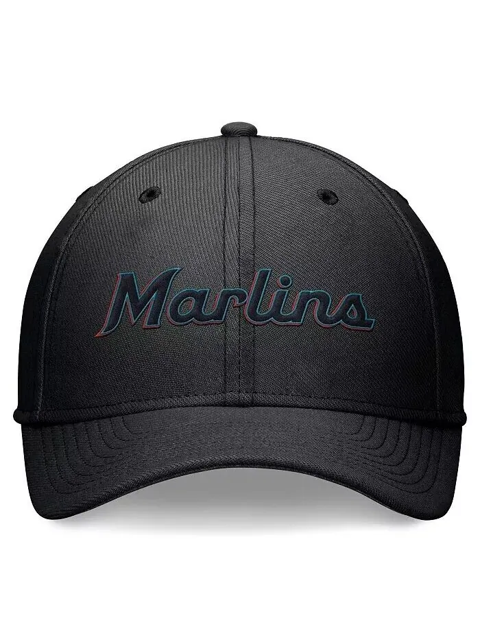 Мужская черная кепка Miami Marlins Evergreen Performance Flex Hat Nike — изображение 2 из 4, черный