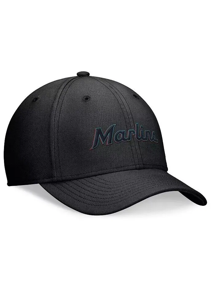 Мужская черная кепка Miami Marlins Evergreen Performance Flex Hat Nike — изображение 3 из 4, черный