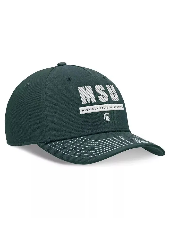 Мужская и женская зеленая кепка Michigan State Spartans 2024 Sideline Adjustable Nike — изображение 3 из 4