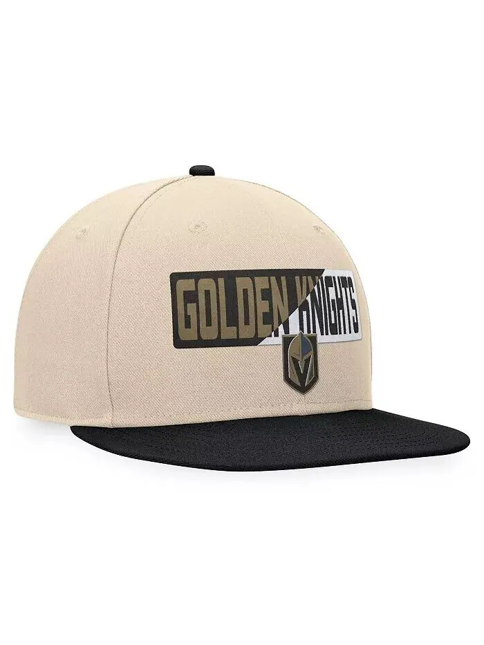 Мужская кремовая/черная кепка Vegas Golden Knights Goalaso Snapback Fanatics — изображение 3 из 4, кремовый черный