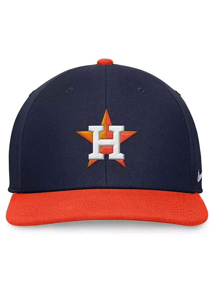 Мужская темно-синяя, оранжевая двухцветная кепка Houston Astros Evergreen Snapback Nike — изображение 3 из 4