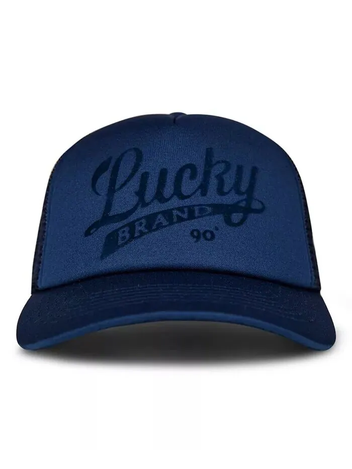 Женская кепка дальнобойщика с принтом Lucky Brand — изображение 1 из 6, темно-синий