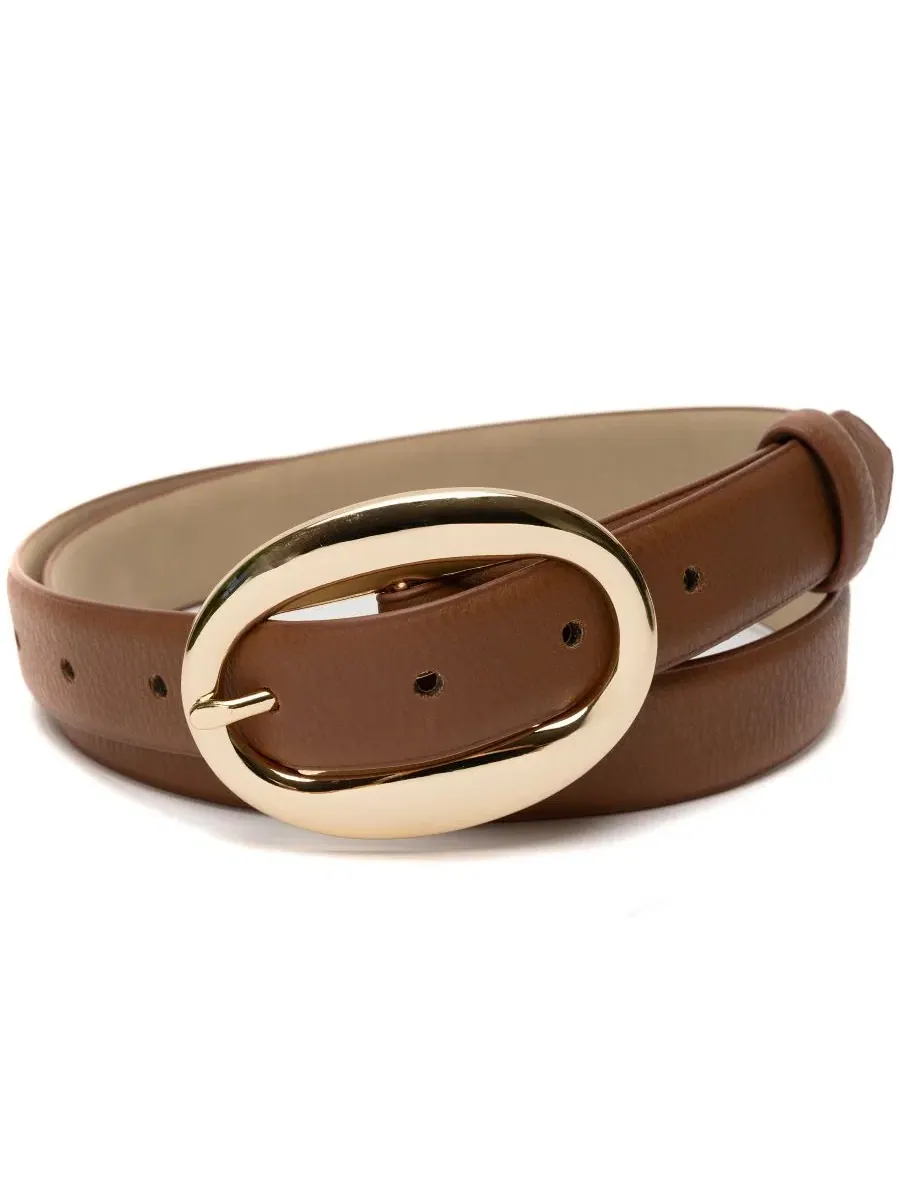 Пояс с овальной пряжкой Oval Center Bar Buckle Pant Belt BCBGeneration