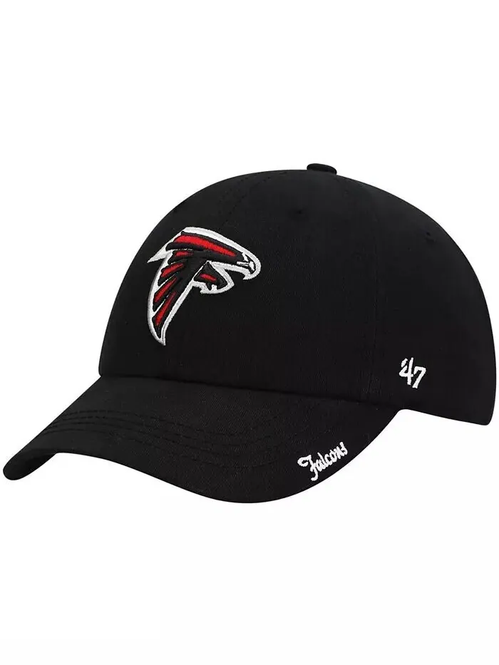 Женская черная регулируемая шапка Atlanta Falcons Miata Clean Up Primary '47 Brand — изображение 1 из 4, черный