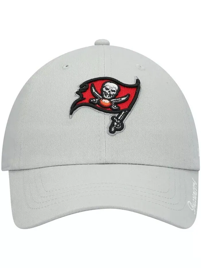 Женская оловянная регулируемая шляпа Tampa Bay Buccaneers Miata Clean Up Primary '47 Brand — изображение 2 из 4, серебристый