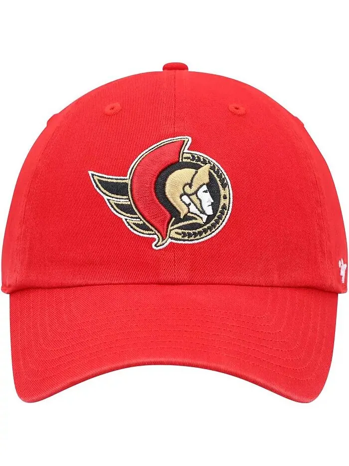 Мужская красная кепка Ottawa Senators Team Clean Up Adjustable '47 Brand — изображение 2 из 4